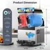 Mojgar Commercial slushy Machine, 2Tank 15L Slushy Machine 700W Frozen Drink Maker - 2 of 4