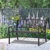 Outsunny Metal Garden Bench, Black Outdoor Bench For 2 People, Park ...