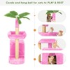 Modern Multicoloured 600 GSM Soft Plush Cat Tree Pet Tower with Scratching Post and Ball - 4 of 4
