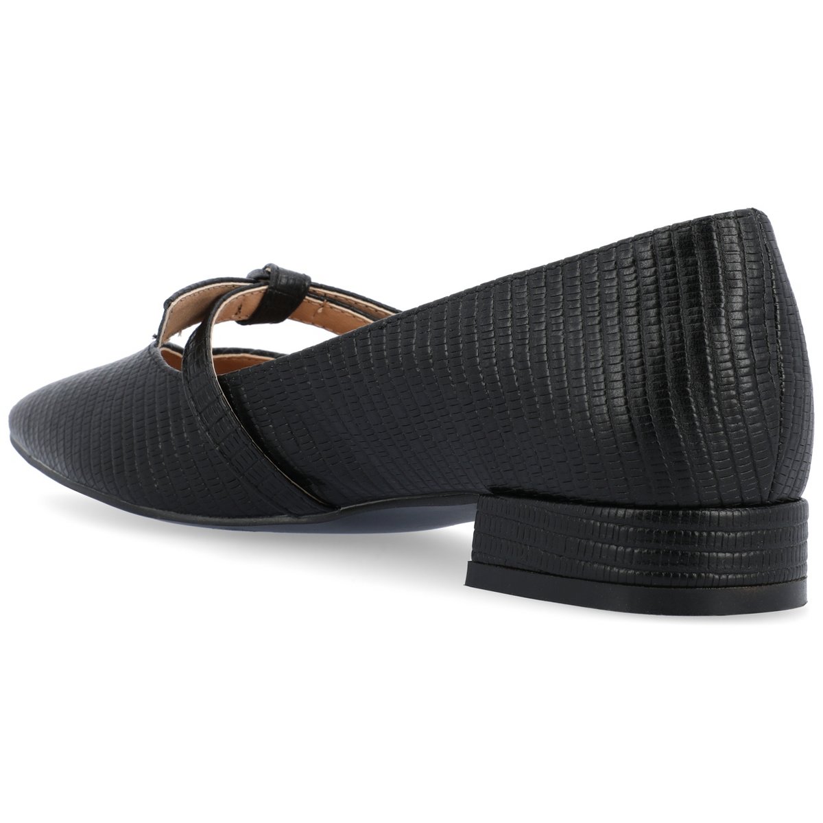 Обувь Journee Collection Women's Cait Textured Material Slip On Mary Jane Flats Black 9.5 — фото 7