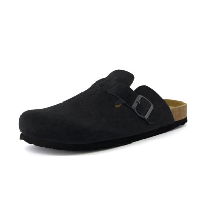CUSHIONAIRE Hana Classic Clog Womens Shoes - Genuine Leather Suede Slip On Mule Comfortable Shoes for Women
