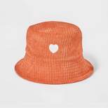 Kids' Heart Corduroy Bucket Hat - Cat & Jack™ Rust