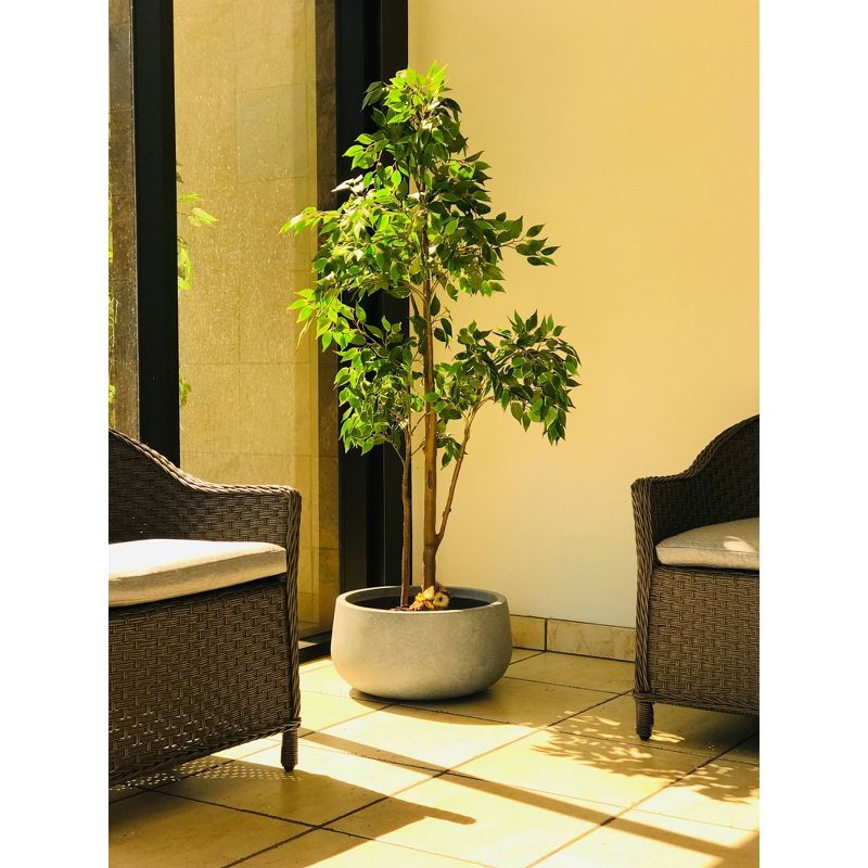 Rosemead Home &#38; Garden, Inc. 16&#34; Wide Kante Lightweight Outdoor Concrete Oval Bowl Decorative Planter Slate Gray, 5 of 10