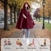 Catalonia Womens Oversized Plush Fleece Wearable Blanket Hooded Wrap Sweater with Hand Pockets, Open Front No Sleeve Cape Shawls, Cozy Gift for Woman - 2 of 4
