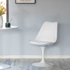 Fabulaxe Mid-Century Modern Swivel Tulip Side Chair with Comfortable Cushioned Seat, White Polypropylene Accent Side Chair - image 4 of 4