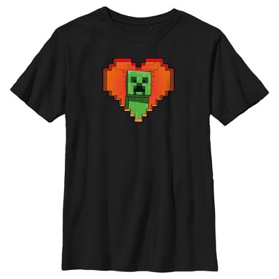 Boy's Minecraft Valentine's Day Creeper Heart T-Shirt