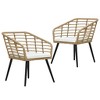 vidaXL Patio Chairs Set - 2 pcs Poly Rattan with Cushions, Oak - Outdoor Bistro Furniture with Rustic Charm - image 2 of 4