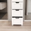 Vynxaria White freestanding storage cabinet with 4 drawers, suitable for bathroom, living room, kitchen - 3 of 4