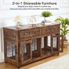 Dog Crate Furniture with Drawers,58in Wooden Dog Kennel Tv Stand,Furniture Style Dog Crate End Table with Storage - 4 of 4