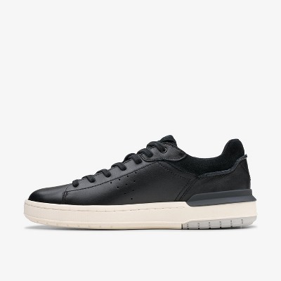 Clarks Mens Courtlite 2 Run Black Leather Shoes 10 Medium — фото 2