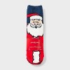 Kids' 2pk Santa & Plaid Cozy Crew Socks with Gift Card Holder - Wondershop™ Red/Navy Blue - 2 of 3
