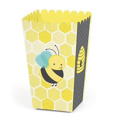 Big Dot of Happiness Honey Bee - Baby Shower or Birthday Party Favor Popcorn Treat Boxes - Set of 12
