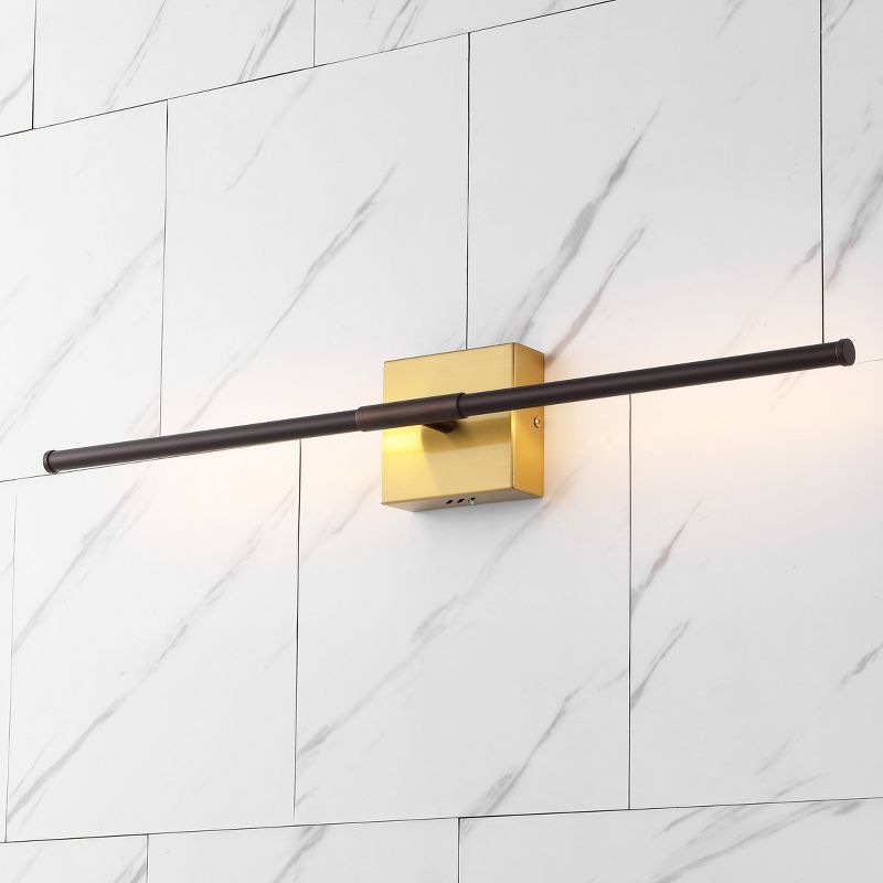 28&#34; Makena Dimmable Integrated LED Modern Metal Wall Sconce Oil Rubbed Bronze/Brass Gold - JONATHAN Y, 2 of 13