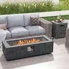 Costway 42.5" Magnesium Oxide Propane Gas Fire Pit with Hideaway Tank Holder Lava Rocks - 4 of 4