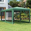 vidaXL Heavy-Duty Party Tent with Mesh Sidewalls, UV and Water-Resistant, Green, Made from High-Density Polyethylene and Iron Frame, 9.8'x19.7 - 2 of 4