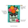Evergreen Welcome Y'all Polka Dot Flowers House Burlap Flag - 3 of 4