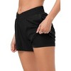 Women's Quick-Dry Swim Trunks Shorts with Liner Athletic Running Cross Waist Short with Zip Pockets - 4 of 4