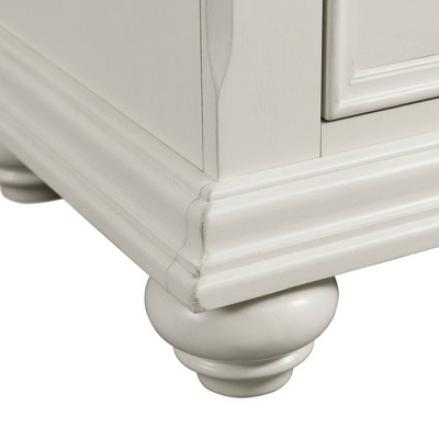 Transitional White 3-Drawer Nightstand with USB Ports