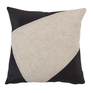 Saro Lifestyle Down-Filled Throw Pillow With Geometric Velvet Design - 1 of 3