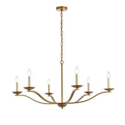 Elegant Lighting Trey 42 inch pendant in brass