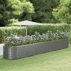 vidaXL Garden Raised Bed - Outdoor Planter for Flowers, Herbs, and Vegetables - Weather-Resistant and Durable - Powder-Coated Steel, Gray - 2 of 4