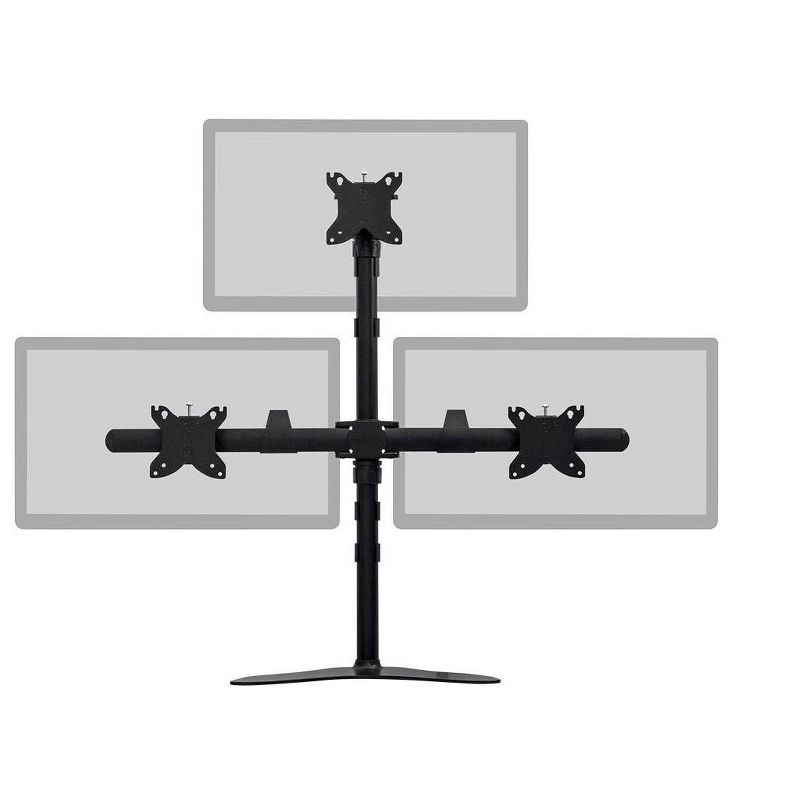 Monoprice Triple Monitor Pyramid Free Standing Desk Mount For 15-30in Monitors | Rotate 360°, Swivel ±60°, Tilt ±12°, 2 of 6