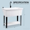 Karl Home 40 in.W Utility Sink Washing Room Sink Big Laundry Tub with Faucet - 2 of 4
