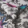 Jardin Grey Floral Birds Paste the Wall Wallpaper - 3 of 4