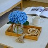 Hydrangea Artificial Flowers in Vase, Real Touch Faux Hydrangea with Faux Water for Home Office Wedding Decor Blue. - 2 of 4