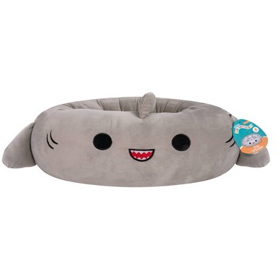 Gordon Shark Gray Plush Pet Bolster Bed, Medium