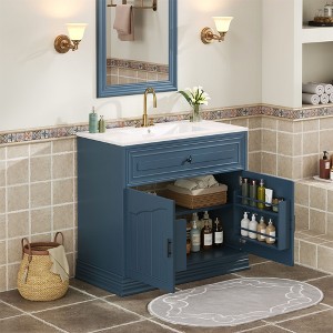 NicBex 36" Luxurious Bathroom Vanity with Ceramic Sink,Freestanding Storage Cabinet Combo with 2 Doors,No Faucet Included - 1 of 4