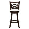 Set of 2 Woodgrove Bar Height Wood Barstool with Circle Detail White - CorLiving: Bonded Leather, 29.25" Seat Height - 3 of 4