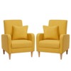 Faux-Shearling Accent Chair with Pillow, Modern Comfy Armchair with Ergonomic Backrest and Padded Armrests - 3 of 4