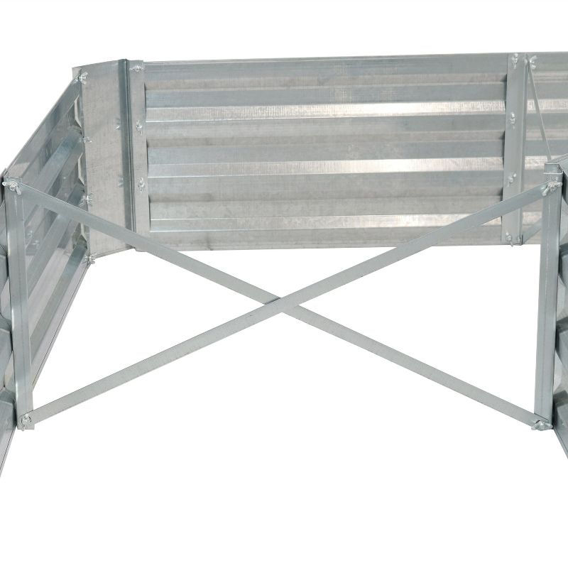 Sunnydaze Outdoor Galvanized Steel L-Shaped Raised Garden Bed for Plants, Vegetables, and Flowers - 59.5", 6 of 13