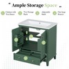 30-Inch Bathroom Vanity with Sink Combo Multi-functional Bathroom Cabinet with Doors and Drawer Solid Frame and MDF Board Dark Green - 2 of 4
