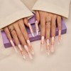 YEVYO Press On Nails Long - French Rhinestone Square Full Cover for Women and Girls On Fake Nails - Nude - 10 Pcs - 2 of 4
