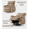 Oversized Recliner Chair for Adults - 360° Swivel Rocker Recliner with PU Leather, Manual Recline Mechanism, for Living Room/Home Theater - 2 of 4