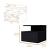 TIRAMISUBEST Floating Nightstand with Two Shelves, Warm-Toned Bedroom Storage - 2 of 4