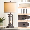 ROTTOGOON Farmhouse Table Lamp Set of 2 with USB C + A Charge Ports, Rustic Living Room Lamp for Bedroom Living Room Nightstand (Bronze) - 4 of 4