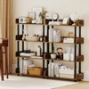 Costway 1/2 PCS 4-Tier Bookshelf with Anti-Tipping Kit Industrial Storage Unit for Living Room Rustic Brown/Black - 4 of 4