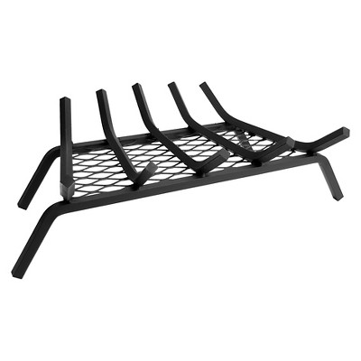 Pleasant Hearth 1.5" Steel Grate 21", 5 bar with Ember Retainer Black
