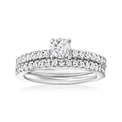Ross-Simons 1.00 ct. t.w. Diamond Bridal Set: Engagement and Wedding Rings in 14kt White Gold