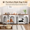71" Dog Crate Furniture ,2 Dogs Kennel with Double Doors, Wooden Dog Crates Furniture TV Stand with Divider, Large Double Dog Crate End Table - 2 of 4