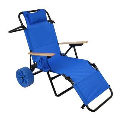 PAGED Folding Camping Chairs Chaise Lounge Chairs for Adults with Wheels 5 Level Adjustable Backrestfor Camping, Garden, Balcony, Patio