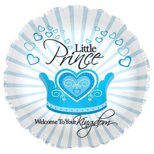 LoonBalloon Welcome LITTLE PRINCE Baby Boy! 17" Foil Balloons (2 Pack) - 1 of 1