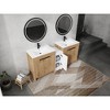 Vynxaria 72 in. Double Freestanding Glossy White Imitation Oak Plywood Bath Vanity with White Ceramic Top KD-PACKING Ready to Assemble - 3 of 4