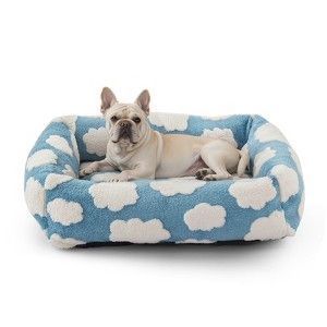 Dog Beds Large Sized Dog - Washable Furry Pet Beds, Rectangle Orthopedic Corduroy Fleece Puppy Beds with Removable Zipper Cover - 1 of 4