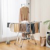 Tangkula Clothes Drying Rack Stainless Steel Gullwing Style Rack with 6-Level Adjustable Height High Hanger Design Side Clips - 2 of 4