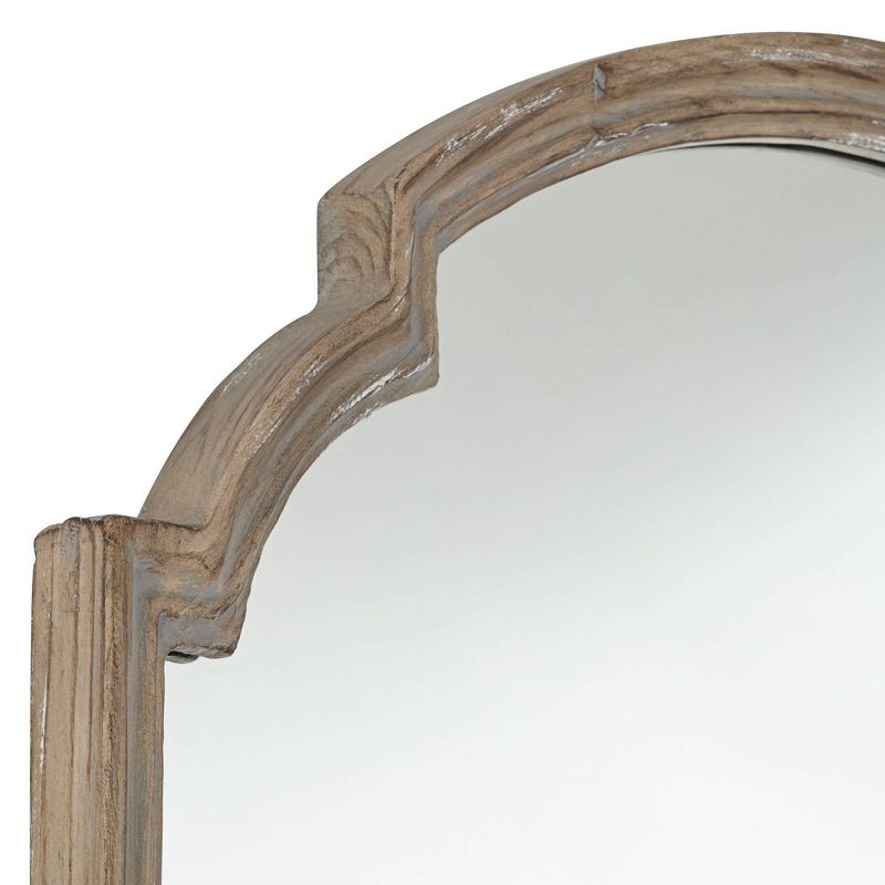 Uttermost Greta Faux Wood Finish 30" x 39 1/2" Arch Top Wall Mirror, 3 of 8