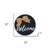 HomeRoots 12" Black Hello and Welcome Solid Wood Reversible Hanging Wall Or Door Decor - 3 of 4